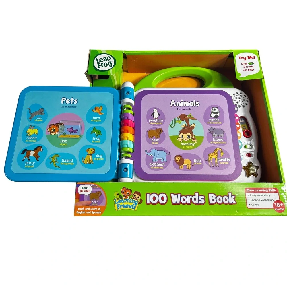 LeapFrog Learning Friends 100 Words Book Bilingual English‎ Spanish Toddler Toy